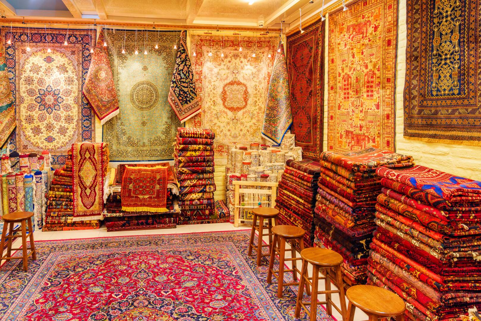 Persian carpet shop in Isfahan Grand Bazaar